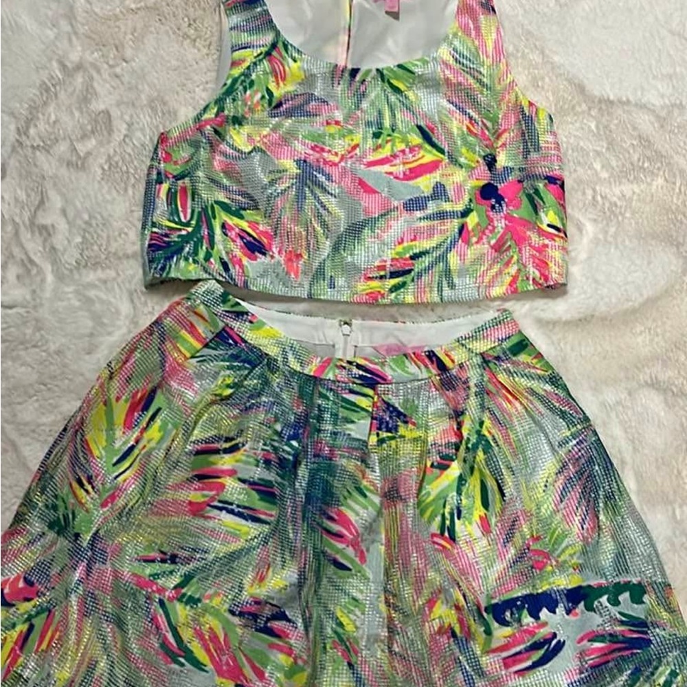 Lilly Pulitzer Hilah skirt and crop top set size 4 Island Time